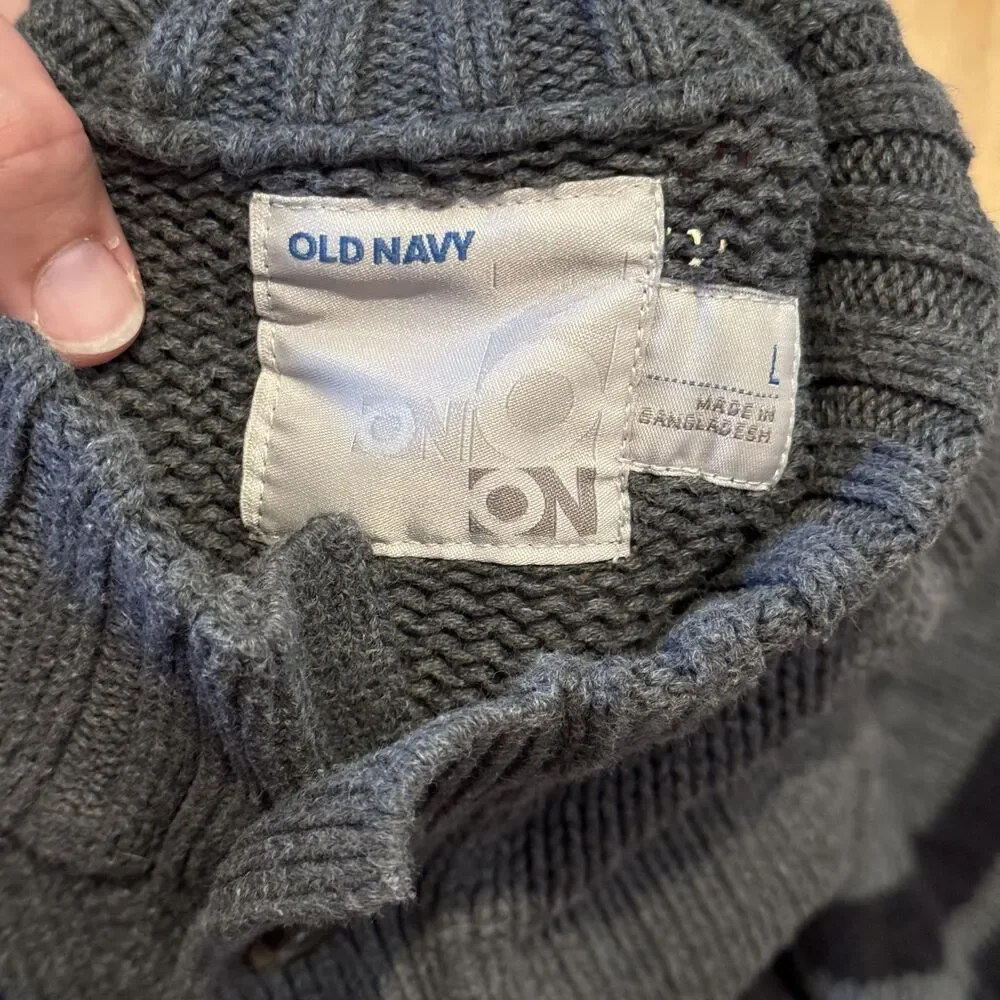 Boys Vintage Old Navy 100% Cotton Cowl Neck Sweater Size Large (10/12)